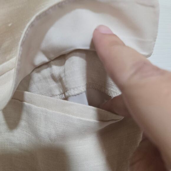 J.Crew Linen Blend Skirt Women’s Size 6 Beige Button Front - Picture 3 of 10